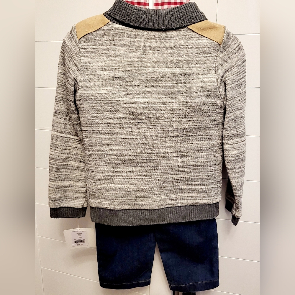 NWT Starting Out Boys Outfit Size 12 Months Sweater Collared Button Up & Pants - Picture 2 of 6